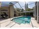 Screened-in pool features a lounge area perfect for cooling off on those hot summer days at 1551 Mcauliffe Ln, Palm Harbor, FL 34683