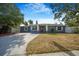Charming home with a red door, neat landscaping, and a well-maintained lawn at 1625 Fulton Ave, Clearwater, FL 33755