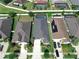 Bird's eye view of the house showcasing a well-manicured lawn and proximity to neighboring homes at 17529 Buckingham Garden Dr, Lithia, FL 33547