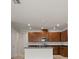 Modern kitchen features a central island, stainless steel appliances, and sleek countertops at 2477 Water Willow Dr, Lutz, FL 33558