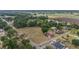 Wide aerial shot of a spacious property surrounded by trees and farmland, offering privacy at 3515 Bell Farms Dr, Plant City, FL 33566