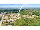 An aerial view of homes nestled in a lush landscape, near a picturesque lake in this desirable neighborhood at 3964 Silk Oak Ln, Palm Harbor, FL 34685