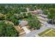 Home from above with a large, mature tree and lush landscaping at 402 Merlin Ct, Brandon, FL 33510