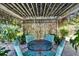 Cozy outdoor dining area with a table and chairs, surrounded by lush greenery, creating a relaxing atmosphere at 402 Merlin Ct, Brandon, FL 33510