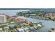 Aerial shot showcasing the beautiful waterfront community and home with boat dock at 4935 58Th S Ave, St Petersburg, FL 33715