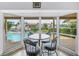 Breakfast nook with large windows offering views of the canal, pool, and lush landscaping at 4935 58Th S Ave, St Petersburg, FL 33715