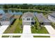Backyard aerial view shows property backs to a pond for added privacy at 7721 Twin Leaf Ter, Parrish, FL 34219