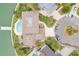 Aerial view of a beautiful single-Gathering home with a pool and private dock at 892 Harbor Is, Clearwater Beach, FL 33767
