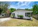 Well-maintained home exterior with green bushes in front of stone decor and a lush tree at 9403 N 13Th St, Tampa, FL 33612