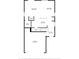 Downstairs floor plan featuring an open kitchen, dining area, living room, pantry, bathroom, and 2 car garage at 10940 Trailing Vine Dr, Tampa, FL 33610