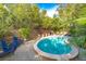 Inviting backyard pool surrounded by lush landscaping and lounge chairs at 216 Pine Ave # R, Anna Maria, FL 34216