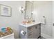 Elegant bathroom features stylish vanity, modern fixtures, and ample storage space at 2402 W Parkland Blvd, Tampa, FL 33609