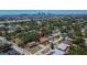 Aerial view of the property with city skyline in the background at 2505 E 19Th Ave, Tampa, FL 33605
