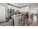 Kitchen with stainless steel appliances, modern cabinets and a breakfast bar at 3056 Pointeview Dr, Tampa, FL 33611