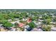 Captivating aerial shot of a beautiful home surrounded by mature trees in a serene neighborhood at 3122 Lake Valencia E Ln, Palm Harbor, FL 34684