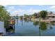 A tranquil canal view with boat docks near the waterfront property at 3497 Coquina Key Se Dr, St Petersburg, FL 33705