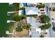 Aerial view showcases a waterfront property with docks, boat lifts, and an in-ground pool at 412 20Th Ave, Indian Rocks Beach, FL 33785