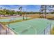 Aerial view of green basketball courts with metal fencing at a park with some trees and benches at 4326 Venice Dr, Land O Lakes, FL 34639