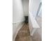 Carpeted staircase leading down to the lower level with white handrail, offering safety and style at 4461 Globe Thistle Dr, Tampa, FL 33619