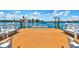 Beautiful waterfront property with a private dock featuring benches and panoramic water views at 8931 Blind Pass Rd # 257, St Pete Beach, FL 33706