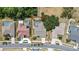 Aerial perspective of houses with pools and backyards in a suburban setting at 9730 Reynosa Dr, New Port Richey, FL 34655