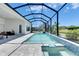 Inviting screened-in pool with attached spa and spacious patio area for lounging at 13539 Carryback Dr, Dade City, FL 33525