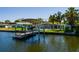 Aerial view of the home, boat dock, and backyard at 263 87Th N Ave, St Petersburg, FL 33702