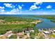 Aerial view highlighting the property's waterfront location and serene surroundings at 2635 Manatee Harbor Dr, Ruskin, FL 33570