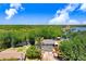 Aerial view showcasing a home near a river in a lush, green neighborhood at 2635 Manatee Harbor Dr, Ruskin, FL 33570