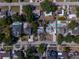 An aerial view of a residential neighborhood with a mix of homes, trees, and a grid of streets at 3021 W Helen Ave, Tampa, FL 33611