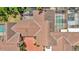 An overhead view shows the layout and detailing of the roof at 713 Dorado Ct, Brandon, FL 33511