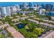 Picturesque aerial view of the condo community, bay, and Tampa skyline at 728 Seagate Dr, Tampa, FL 33602