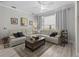 Comfortable living room features a large sectional sofa, neutral tones, and an area rug on luxury vinyl plank at 9723 Rolling Cir, San Antonio, FL 33576