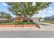 Front exterior of the home featuring a large tree in the front yard and an oversized driveway at 10448 Hetrick W Cir, Largo, FL 33774