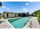 Swimming pool with ladder and paver deck adjacent to the screened-in patio at 12933 90Th Ave, Seminole, FL 33776
