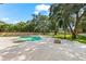Beautiful backyard featuring a pool, spa, fire pit, treehouse, and lush landscaping at 1600 Magnolia Rd, Belleair, FL 33756