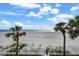 Stunning beach view with palm trees and clear blue skies, perfect for relaxation and enjoying the coastal scenery at 17960 Gulf Blvd # 225, Redington Shores, FL 33708