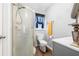 Clean bathroom with glass door shower, tile surround, and modern fixtures at 2134 6Th N Ave, St Petersburg, FL 33713