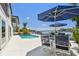 Backyard with a swimming pool, patio furniture and views of the intercoastal waterway at 2233 Donato Dr, Belleair Beach, FL 33786