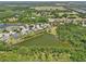 Aerial view of homes alongside a serene lake and surrounding green spaces, showcasing a peaceful community at 2803 130Th E Ave, Parrish, FL 34219