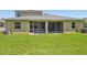 View of a lush backyard with a screened-in lanai, perfect for outdoor entertaining at 2803 130Th E Ave, Parrish, FL 34219