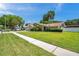 Inviting single-story home boasts lush green lawn, mature trees and a charming exterior at 3439 Northridge Dr, Clearwater, FL 33761