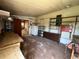 Ample workshop space with storage, work benches, and access to the house at 35804 Brisa Dr, Zephyrhills, FL 33541