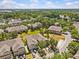 Beautiful aerial view of the townhomes, with well-maintained lawns, mature trees and a community feel in a desirable neighborhood at 4105 Bismarck Palm Dr, Tampa, FL 33610