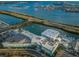 Stunning aerial view showcasing the marina, waterfront, and surrounding waterways at 415 Island Way # 511, Clearwater Beach, FL 33767