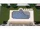 Aerial view of inground pool and spa area at 4224 W Corona St, Tampa, FL 33629