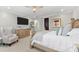 Bedroom with neutral tones, and a view of the ensuite bathroom at 429 St Andrews Dr, Belleair, FL 33756