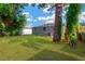 Spacious backyard with lush green grass and mature trees at 4304 W Arch St, Tampa, FL 33607