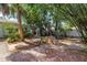 Lush backyard featuring a shed and dense foliage, creating a private outdoor oasis at 5051 5Th S Ave, St Petersburg, FL 33707