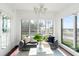 Cozy living room featuring a comfortable couch, bright windows, and views of the waterfront at 723 S Brevard Ave, Tampa, FL 33606
